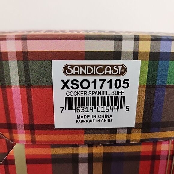 Sandicast Christmas Ornament Cocker Spaniel Dog with Santa Hat 3.5" Tall Buff - Picture 5 of 7